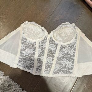 White Lace Bustier Top